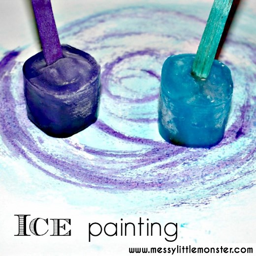 Taste Safe Ice Painting - a fun painting idea for toddlers