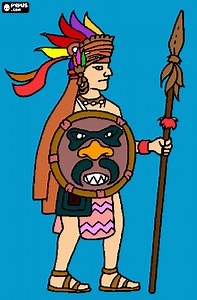 dibujo azteca para colorear, dibujo azteca para imprimir