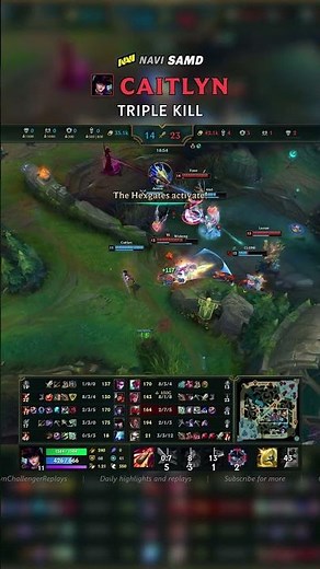 (NAVI SamD) Caitlyn TRIPLE KILL | EUW Grandmaster Patch 26.15 #shorts