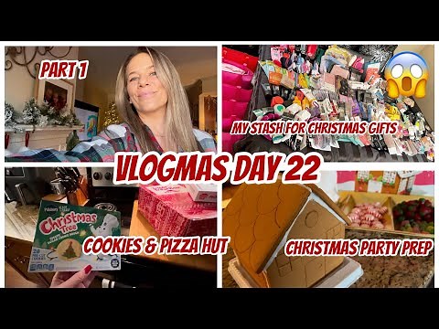 VLOGMAS DAY 22 | PAJAMA CHRISTMAS PARTY SET UP | PART 1 | MY STASH | PIZZA HUT | GINGERBREAD