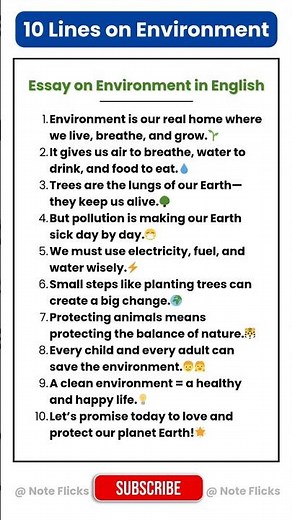 10 Lines on Environment in English | Essay on Environment in English | Environment Essay #essay