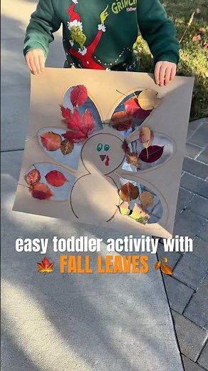 EASY 🍂 fall leaf TODDLER activity 🍁 & Thanksgiving craft 🦃