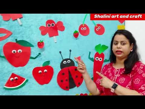 Red Day celebration in school | Red Day board decoration idea | red colour craft | red day craft