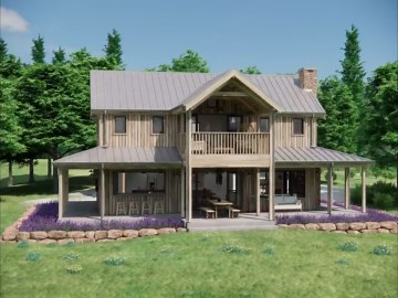 The Wood Shed House Plans – Rustic Cabin Farmhouse Cottage – 3 Bedroom 2.5 Bath, 1400 SQFT - Etsy