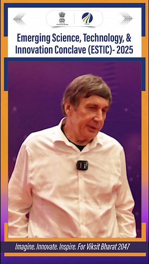A special moment at #ESTIC2025! Nobel Laureate Prof. Andre Geim praised the Hon’ble PM’s leadership & said he felt energized reconnecting with scientists. He noted India’s dramatic S&T transformation — exactly the direction a developing nation should move toward. Dr Jitendra Singh Principal Scientific Adviser to GoI Abhay Karandikar | Department of Science and Technology, Government of India