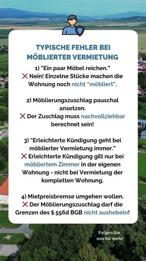 Typische Fehler bei der möblierte Vermietung #vermieten #immobilien #mietrecht