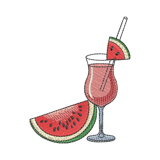Watermelon Cocktail Machine Embroidery Design | Summer Drink Embroidery File | Fruit Cocktail Instant Download | 6 Sizes - Etsy