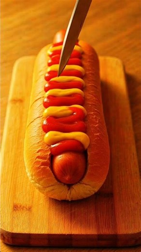 ASMR Juicy Hot Dog Slice 🔪🤤