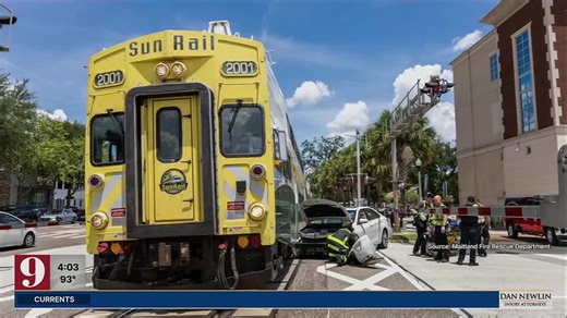SunRail train, car collide in Maitland