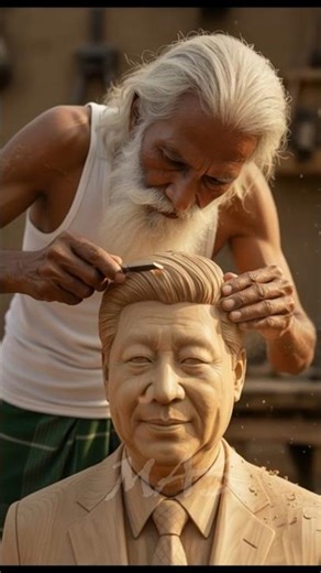 You won't believe this😱I Make A Carving Magic Xi Jinping🔥Statue #woodworking #handmadecraft #shorts