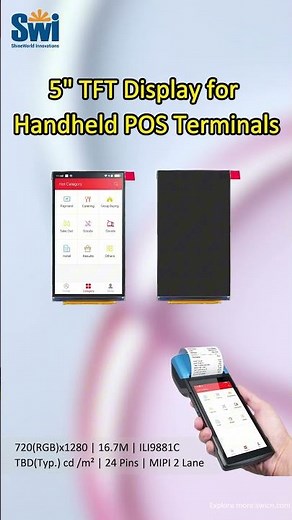 5" TFT Display for Handheld POS Terminals (MIPI Interface)