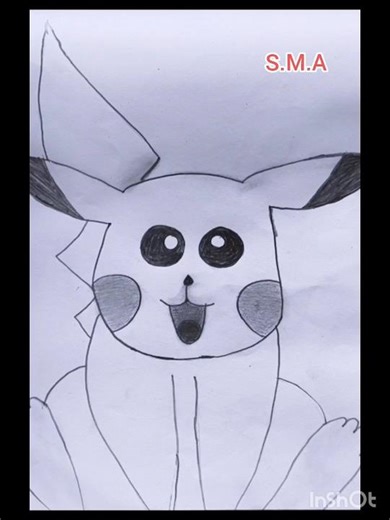 Cartoon Pikachu drawing #shorts #youtubeshorts #pencil
