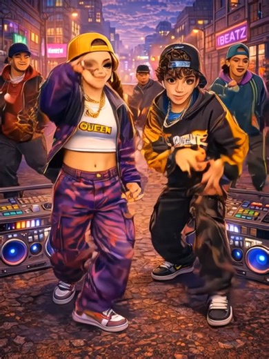 A high-energy hip-hop performance captured in a raw, realistic style that highlights pure movement, attitude, and street intensity. Every move feels unfiltered and powerful, driven by heavy American hip-hop beats and sharp, expressive choreography. The realistic urban atmosphere removes all distractions, focusing on energy, rhythm, and authenticity. This performance reflects true street culture, where emotion, confidence, and raw talent take center stage. عرض هيب هوب عالي الطاقة مصوَّر بأسلوب خا