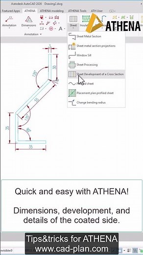 AutoCAD ATHENA automatic dimension and development #construction #autocad #drawing #tutorial #athena