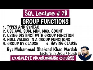Oracle - SQL - Group Functions | SQL: Group By, Having, Min, Avg, Sum | GROUP BY in SQL statement
