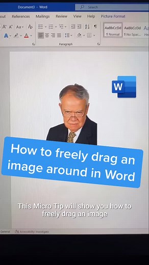 Freely drag around your image in #Word #officetips #techtips #wordtips #studenthacks #tiktokteachertips #tiktokteachers #fyp #techtok #edutok
