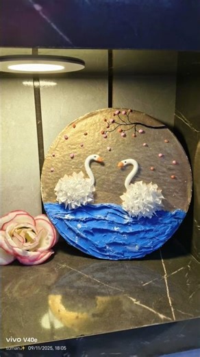 swan painting on board 🖌️♥️😍✨#viral #swan #art #craft