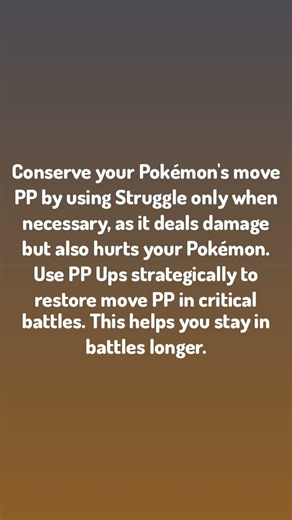 Pokémon Tip / Conserve Move PP