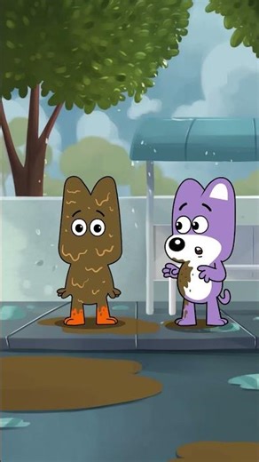 Don’t Splash Muddy Water! Rainy Day Manners Louie & Douie #shorts #learn #alphabet #kids #rain