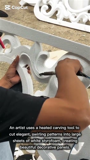 Intricate Styrofoam Art Carving