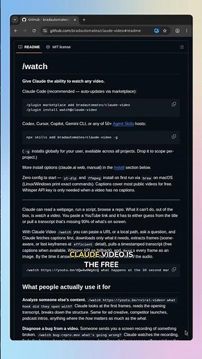 Claude Video — Make Your AI Watch YouTube Videos & Screen Recordings