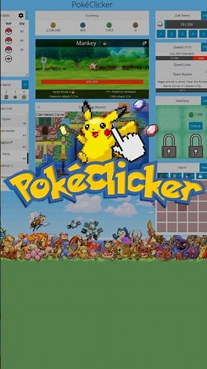 Free Pokémon Games on the Web Part 1 - PokéClicker #pokemon #pokemongame #browsergame #webgame