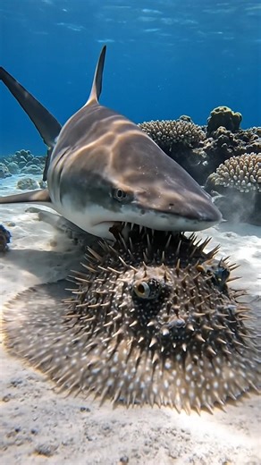 Thresher Shark Monster vs. Thorny Skate – Whip-Tail Execution! #shorts