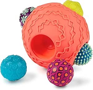 B. toys – Sensory Baby Toys Set with Textured Balls – 6 Pieces Development Set with Large Ball & 5 Small Balls with Different Textures for Tactile Stimulation & Motor Skills Development, 6+ Months