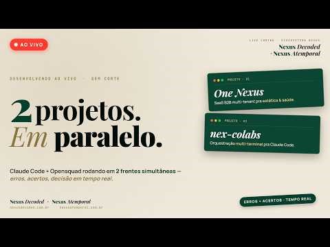 2 Projetos em Paralelo com Claude Code + Opensquad — Erros, Acertos e Decisão em Tempo Real | Decode
