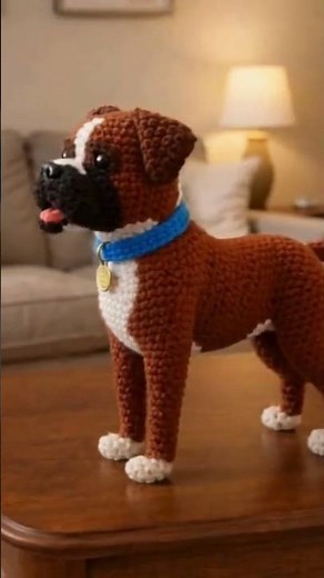 🧶💥 CACHORRINHO AMIGURUMI 🐶 | PERRITO CROCHET | SO CUTE DOG PATTERNS | BOXER #shorts