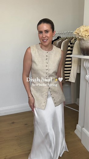 @DISSH haul ~ love these pieces ✨ #dissh #disshhaul #disshvest #disshtryon #linenvest #slipskirt #midiskirt #springstyling #fashionhaul #tryonwithme