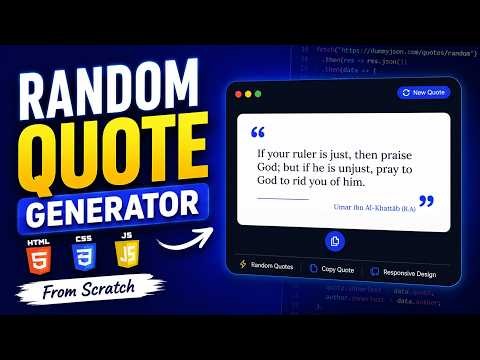 Random Quote Generator Using HTML CSS JavaScript & API | No Talking Coding 🌊⌨️