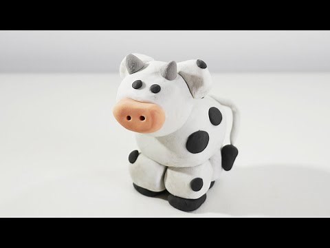 How to make a Clay Cow 🐮✨step by step easy tutorial plasticine DIY