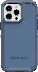 OtterBox iPhone 15 Pro MAX (Only) Defender Series XT Case - Baby Blue Jeans (Blue), screenless, Rugged, Snaps to MagSafe, Lanyard Attachment
