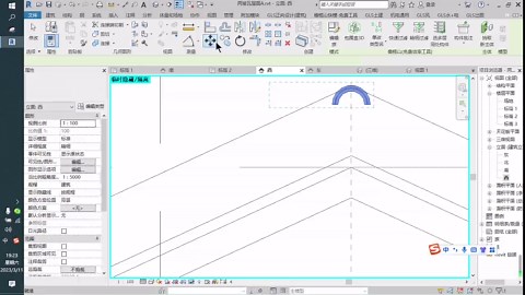 32、使用Revit轮廓族绘制屋顶檐沟并添加脊瓦