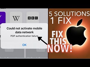 FIX→ Could not activate mobile / cellular data network {PDP authentication failure} iPhone