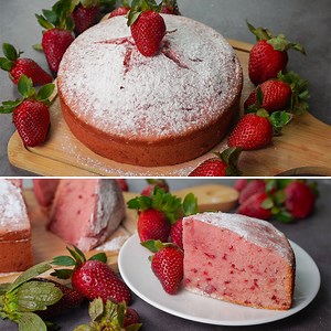 253K views · 663 reactions | Easy Strawberry Cake Recipe | Yummy Recipes | Facebook