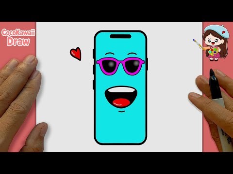 How to Draw a Kawaii Mobile Phone Step by Step 📱 | Easy Cute Phone Drawing