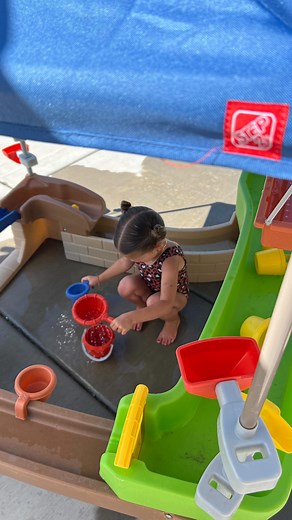 @thestep2company have outdone themselves with this Pump & Splash Shady Oasis Water Activity Center! This heatwave has us…🥵🥵🥵 Time to cool off with this KILLER Costco find. We have a link and we know this won’t last long. Snag one before there gone & drop a comment for the link!🔗 #toytestingsisters | Toy Testing Sisters