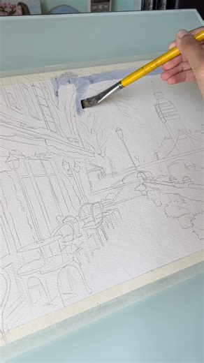 New Watercolour Winter Landscape ❄️ | Relaxing Painting Process