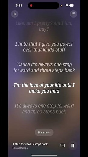 “1 step forward, 3 steps back” - Olivia Rodrigo Lyrics #oliviarodrigo