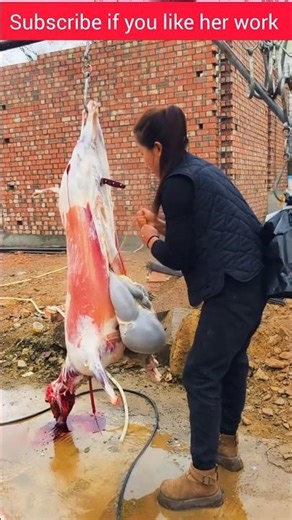 Sheep Butchery in 60s: Masterclass in Speed & Skill 🔪 #sheep #shorts