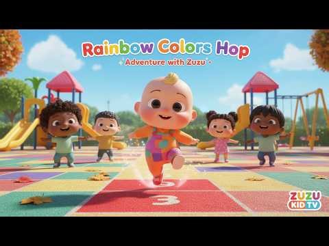 Rainbow Colors Hop Adventure with Zuzu – Color Learning Movement Nursery Rhyme