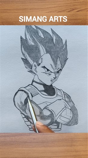 How to Draw Vegeta | Dragon Ball 🐉 #animeeart #drawingtutorial #vegeta #dragonball #shorts