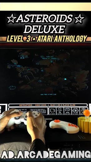 Atari Asteroids Deluxe Level 3 Gameplay Retro Arcade Games - Atari Anthology PS2