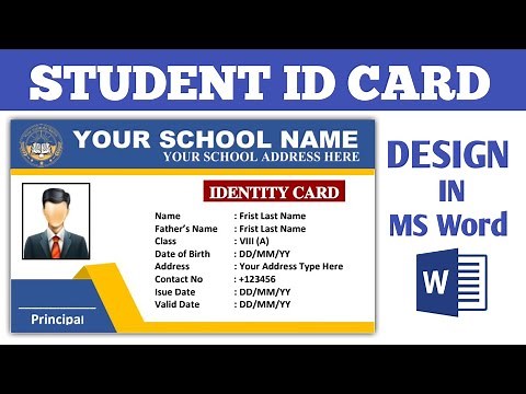 Student ID Card Design in MS Word | Student School Card design Easy Tutorial 2025