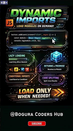 JavaScript Dynamic Imports | ⚡ Stop Loading Everything! Use Dynamic Import in JavaScript |Dynamic