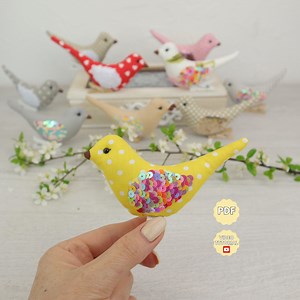 Bird Sewing Pattern Do It Yourself Bird Ornament Digital File - Etsy