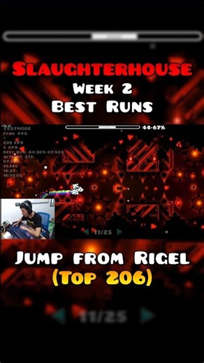 Week 2 of trying to beat Slaughterhouse as a jump from a Top 200 in Geometry Dash #geometrydash #gd