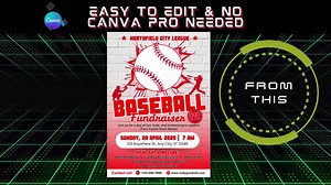 Baseball Fundraiser Flyer Template: Editable Sports Event Poster (canva, Digital Download) - Etsy